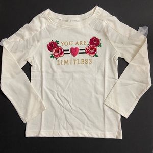 Girls Long Sleeve Graphic Ruffle Tee
